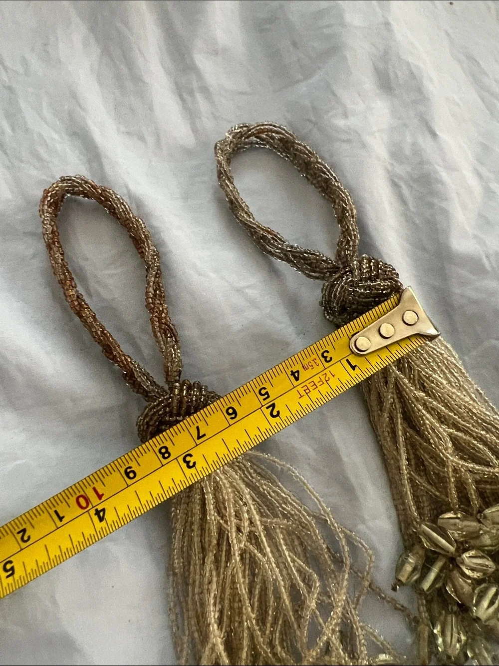 Beaded Gold Curtain Tiebacks - Luxe Decorative Drapery Tassels